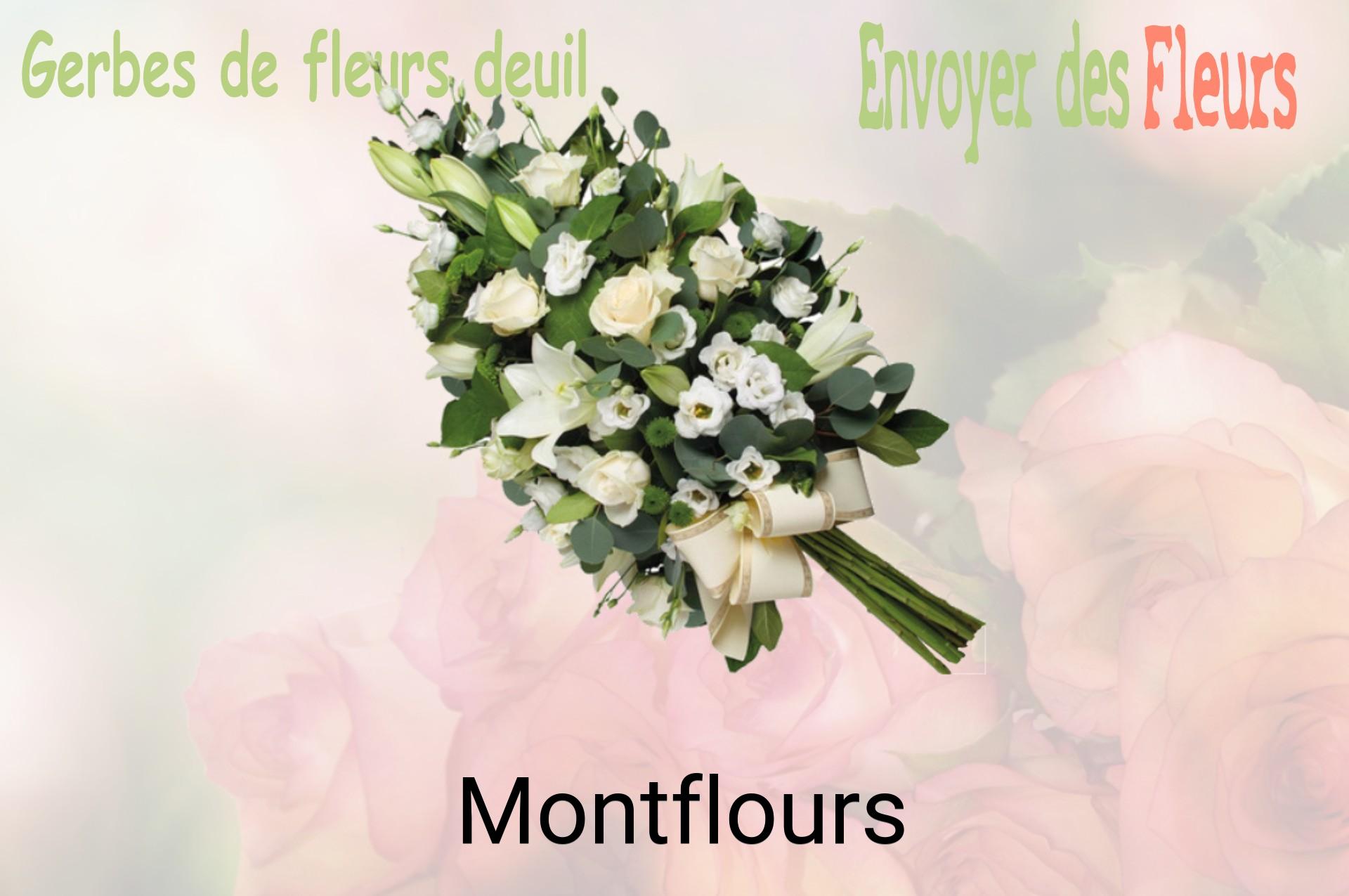 Gerbe de fleurs de deuil livrée à Montflours